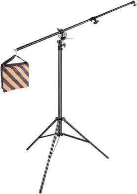 Neewer 390cm (13 feet) Two Way Rotatable Aluminum Adjustable Tripod Boom Light Stand with Sandbag