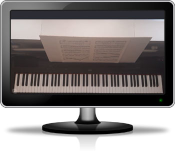 Overhead keyboard shown on monitor
